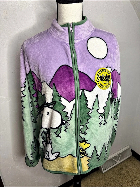 Peanuts Jackets & Blazers - Peanuts Snoopy Woodstock Snowy Adventure fleece jacket Snoopy Fleece Jacket in